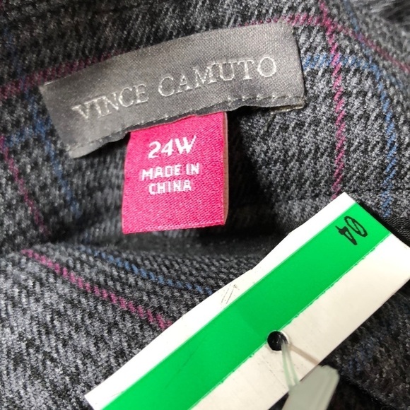 Vince Camuto Pant Houndstooth Plaid Wide Leg Trousers Gray NWT Plus Size 24W - Picture 6 of 9